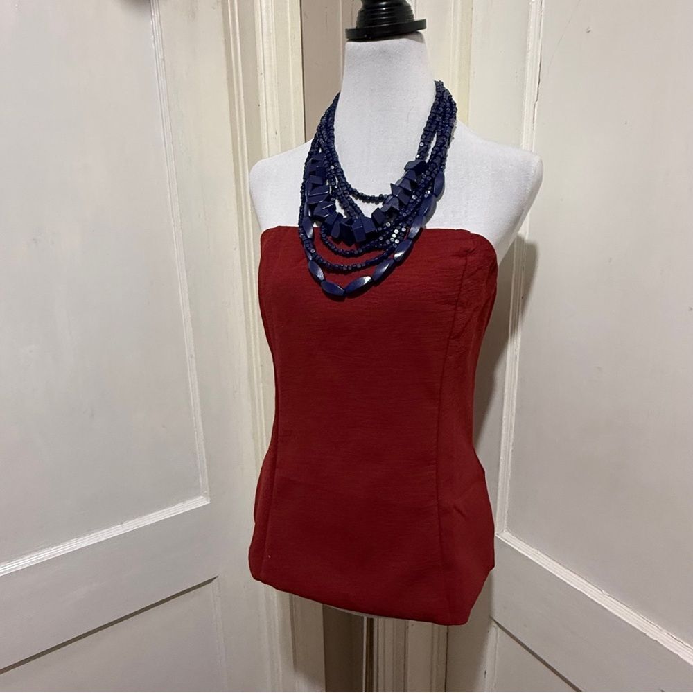 Emerson Lang Women's XL Maroon Burgundy Strapless Top